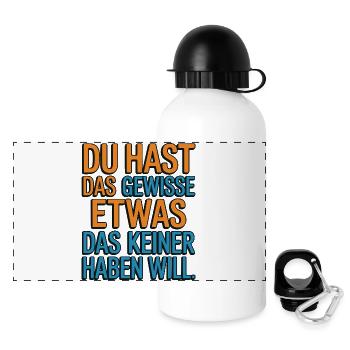 Du hast das gewisse Etwas das keiner haben will - Panorama Trinkflasche mit Deckel 500 ml - Weiß - Vorne