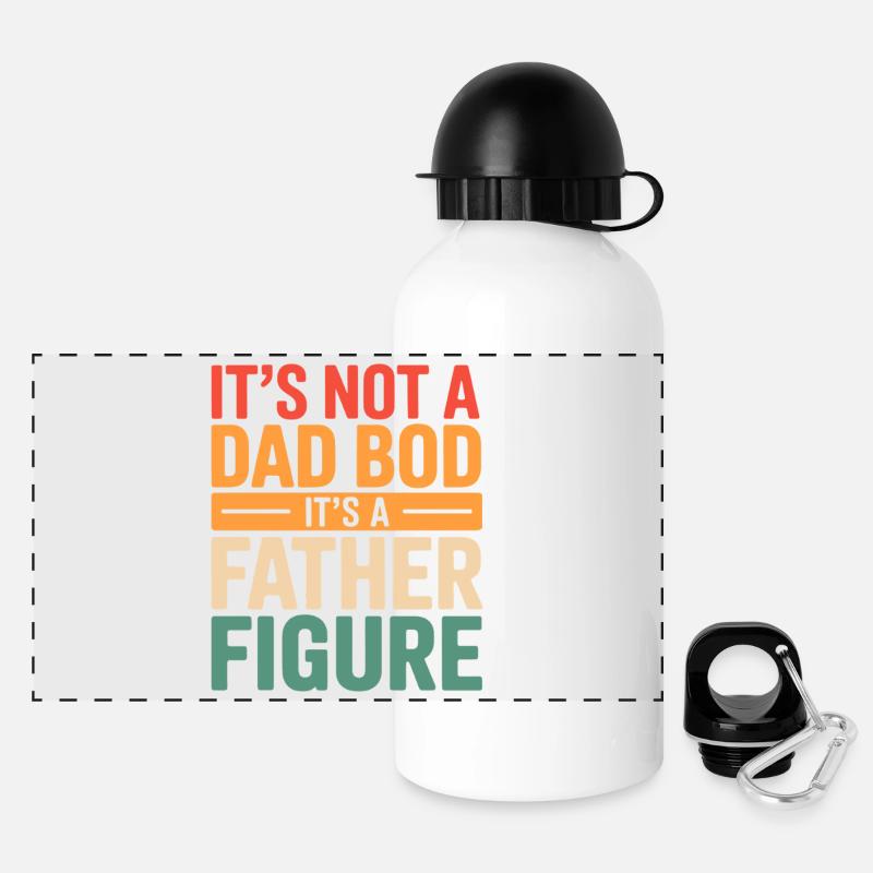 It's Not A Dad Bod It's A Father Figure - Panorama Trinkflasche mit Deckel 500 ml - Weiß