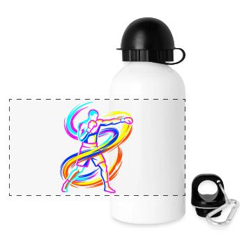 Boxen - Panorama Trinkflasche mit Deckel 500 ml - Weiß - Vorne