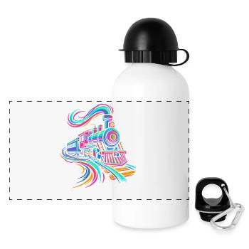 Steam locomotive - Panoramic Thermal Bottle with Lid 500 ml - white - Front