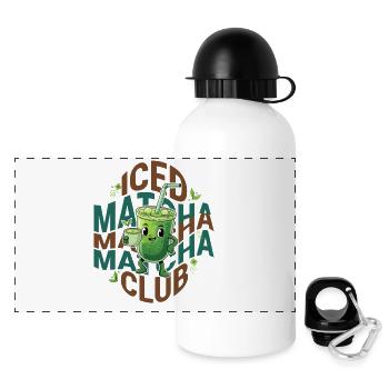 Iced Matcha Club Funny Green Tea Matcha Lover - Panorama Trinkflasche mit Deckel 500 ml - Weiß - Vorne