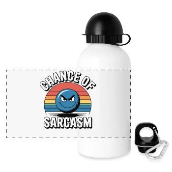 Chance de Sarcasme - Sourire rétro - Gourde panoramique avec couvercle 500 ml - blanc - Devant