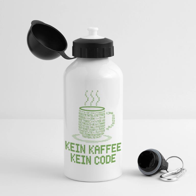No Coffee No Code Programmer Computer Scientist Panoramic Thermal Bottle with Lid 500 ml