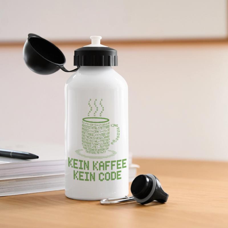 No Coffee No Code Programmer Computer Scientist Panoramic Thermal Bottle with Lid 500 ml