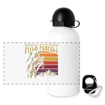 Pitch Perfect Klettern Bergsteigen Retro - Panorama Trinkflasche mit Deckel 500 ml - Weiß - Vorne