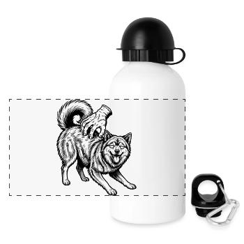 Eurasier | Popokraulen - Panorama Trinkflasche mit Deckel 500 ml - Weiß - Vorne