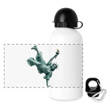 Statue of Liberty Breakdancing - Panoramic Thermal Bottle with Lid 500 ml - white - Front