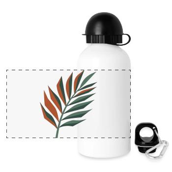 Boho Blumenstrauß Floral Bouquet - Panoramic Thermal Bottle with Lid 500 ml - white - Front