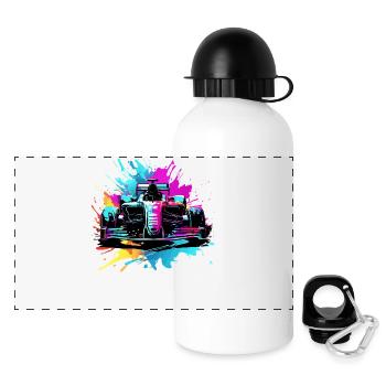 Racing Cars Colorful Splash Art Car Racer - Panoramic Thermal Bottle with Lid 500 ml - white - Front