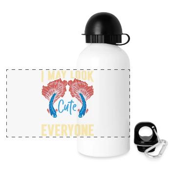 Betta Fish Keeper Aquarium Fish Tank Siamese - Panorama Trinkflasche mit Deckel 500 ml - Weiß - Vorne