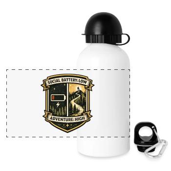 Batterie sociale vide | Lycée d’Aventure - Gourde panoramique avec couvercle 500 ml - blanc - Devant