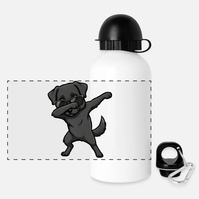 Dabbing Labrador Retriever - Panoramic Thermal Bottle with Lid 500 ml - white