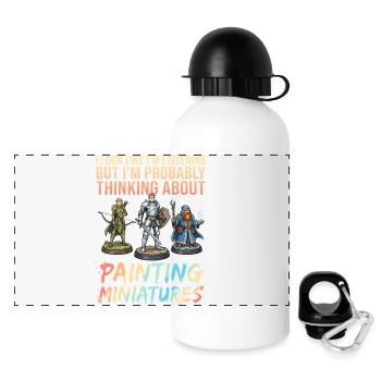 Thinkers painting miniatures - Panoramic Thermal Bottle with Lid 500 ml - white - Front