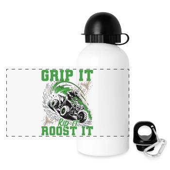 Quad ATV Garçons Hommes Quad Wheeler - Gourde panoramique avec couvercle 500 ml - blanc - Devant