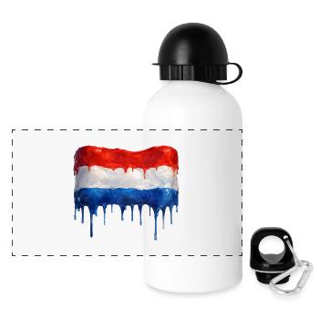 Drapeau néerlandais dégoulinant - Gourde panoramique avec couvercle 500 ml - blanc - Devant