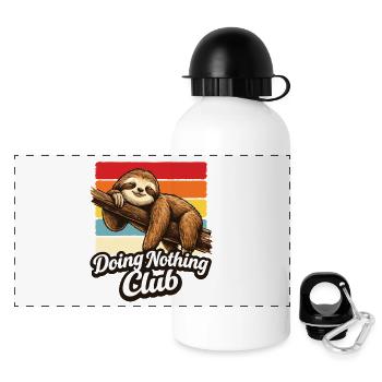 Cadeau drôle du Sloth Doing Nothing Club - Gourde panoramique avec couvercle 500 ml - blanc - Devant