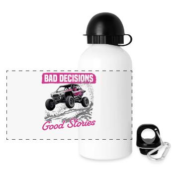 UTV Off Road Girl Woman 4 Wheeler Side by side - Panoramic Thermal Bottle with Lid 500 ml - white - Front