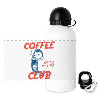 Coffee Club Hedgehog - Panoramic Thermal Bottle with Lid 500 ml - white - Front