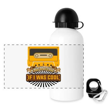 Humour rétro sur cassette graphique If I Was Cool - Gourde panoramique avec couvercle 500 ml - blanc - Devant