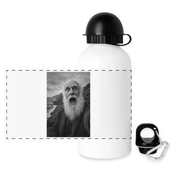 Charles Darwin Selfie - Gourde panoramique avec couvercle 500 ml - blanc - Devant