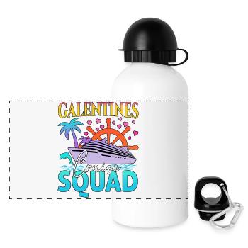 Galentines Cruise Family Vacation Trip Cruising - Panoramic Thermal Bottle with Lid 500 ml - white - Front