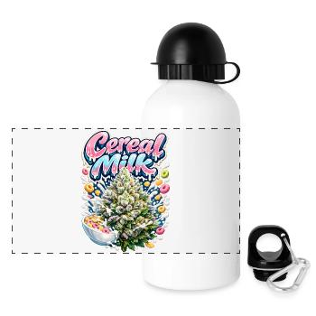 Müslimilch-Graffiti-Druck - Panorama Trinkflasche mit Deckel 500 ml - Weiß - Vorne