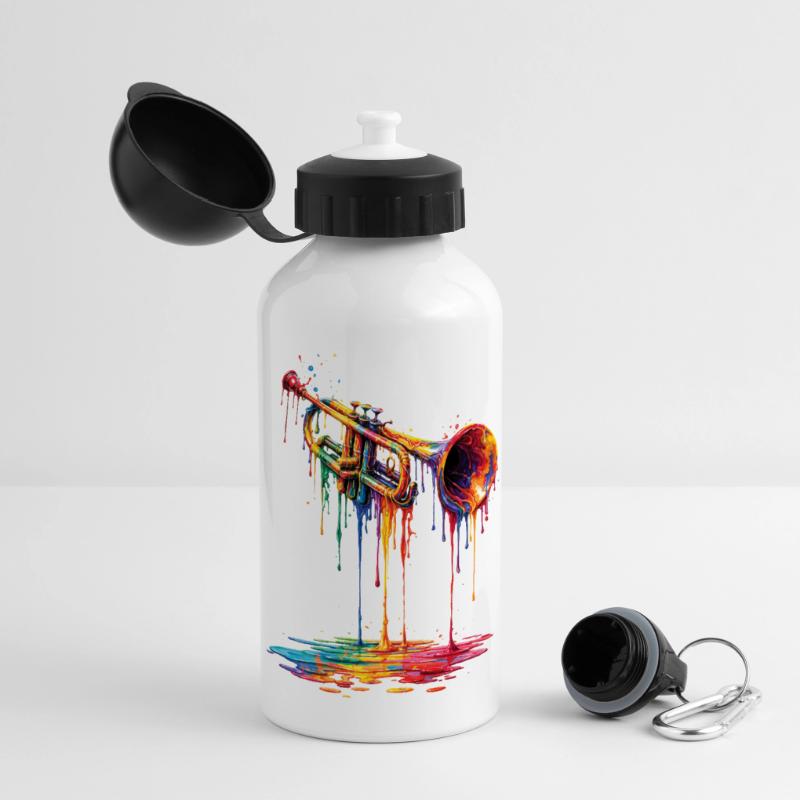 Trumpet with dripping paint Panoramic Thermal Bottle with Lid 500 ml