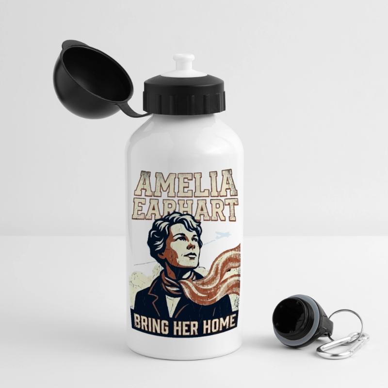Amelia Earhart – Bring sie nach Hause Panorama Trinkflasche mit Deckel 500 ml