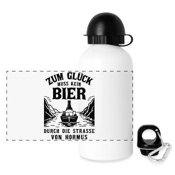 Bier Spruch Schiff  Strasse von Hormus - Panorama Trinkflasche mit Deckel 500 ml - Weiß - Vorne