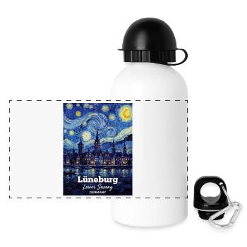 Lüneburg Germany Sternennacht - Panorama Trinkflasche mit Deckel 500 ml - Weiß - Vorne