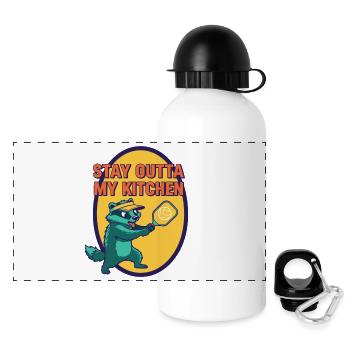 Pickleball-lustiger Spieler, bleib aus meiner Küche raus - Panorama Trinkflasche mit Deckel 500 ml - Weiß - Vorne