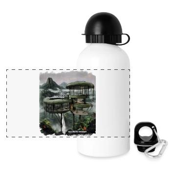 BILLIONAIRE HIDEAWAY - Futuristic Jungle Villa  - Panoramic Thermal Bottle with Lid 500 ml - white - Front