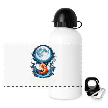 Garnelenverrückt | Shrimp Aquarium - Panorama Trinkflasche mit Deckel 500 ml - Weiß - Vorne