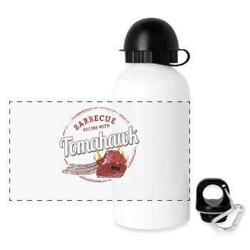 Barbecue au bœuf au tomahawk barbecue - Gourde panoramique avec couvercle 500 ml - blanc - Devant