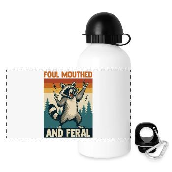 Trash Panda Raccoon - Panoramic Thermal Bottle with Lid 500 ml - white - Front