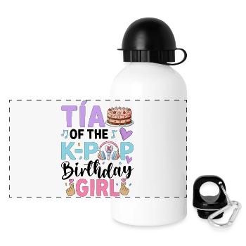 Tia de la fille d’anniversaire K-Pop - Gourde panoramique avec couvercle 500 ml - blanc - Devant