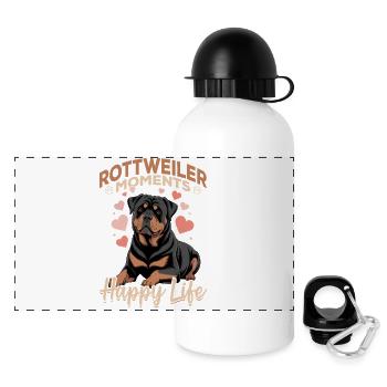 Rottweiler Rottweiler Rottie Race de chien - Gourde panoramique avec couvercle 500 ml - blanc - Devant