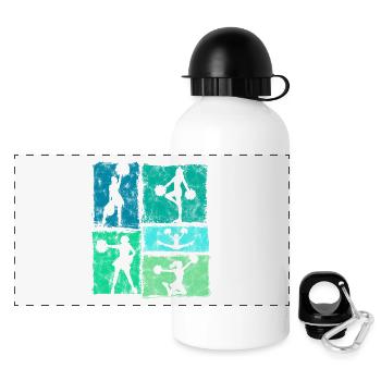 Cheer Squad Cheerleader Sport Retro Stil - Panorama Trinkflasche mit Deckel 500 ml - Weiß - Vorne
