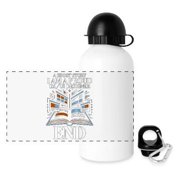UX/UI Designer A Short Story I Am A Web Designer - Panorama Trinkflasche mit Deckel 500 ml - Weiß - Vorne