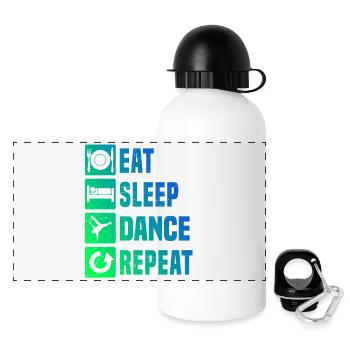 Geschenkidee für einen Breakdancer mit Streetdance - Panorama Trinkflasche mit Deckel 500 ml - Weiß - Vorne