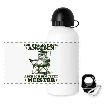 Bestandene Meisterprüfung Nicht Angeben Meister - Panorama Trinkflasche mit Deckel 500 ml - Weiß - Vorne
