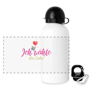 Ich wähle die Liebe! - Panorama Trinkflasche mit Deckel 500 ml - Weiß - Vorne