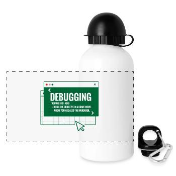 Debuggen - Panorama Trinkflasche mit Deckel 500 ml - Weiß - Vorne