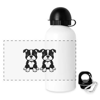 Pit Terrier Chien Bande dessinée - Gourde panoramique avec couvercle 500 ml - blanc - Devant