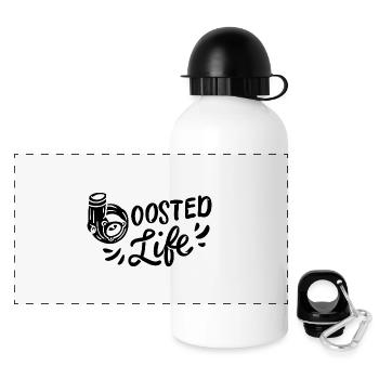 Boosted Life Für Autoschrauber - Panorama Trinkflasche mit Deckel 500 ml - Weiß - Vorne