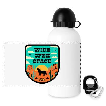 Desert in retro style - Panoramic Thermal Bottle with Lid 500 ml - white - Front