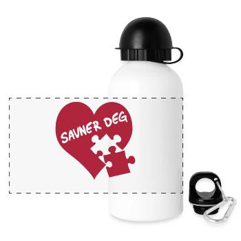miss you / savner deg - Panorama Trinkflasche mit Deckel 500 ml - Weiß - Vorne