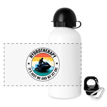 Jet Ski Hydrothérapie Aventure en mer Sports nautiques - Gourde panoramique avec couvercle 500 ml - blanc - Devant