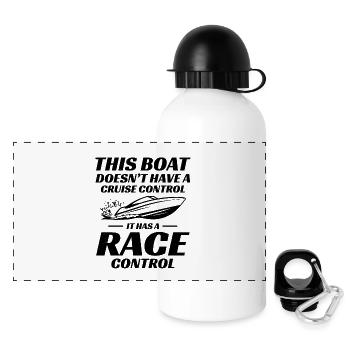Courses de hors-bord pour les pilotes et les amateurs de bateaux à moteur - Gourde panoramique avec couvercle 500 ml - blanc - Devant