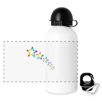 Star Colorful Stars Rainbow Gradient - Panoramic Thermal Bottle with Lid 500 ml - white - Front